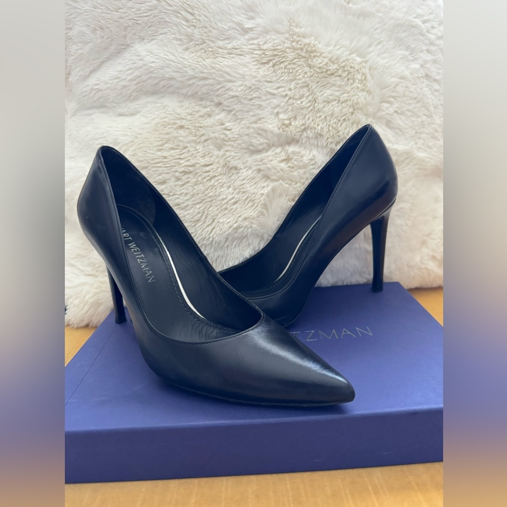 Stuart Weitzman Royal Stiletto Pump Heel * Black * 8